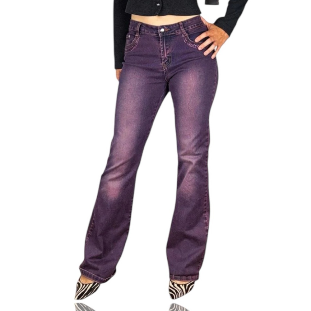 Cache Purple Boot Cut Jeans